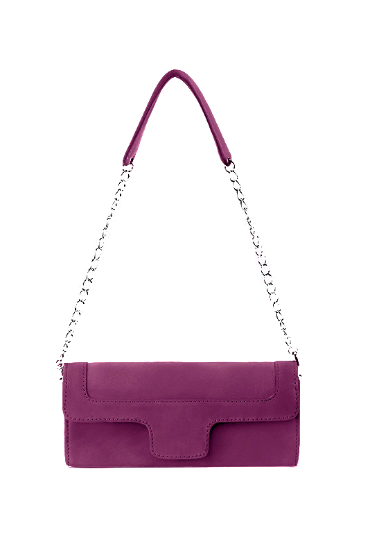 Dress clutch for wedding and parties in mulberry purple leather - Top view